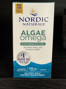 Algae omega plant based EPA and DHA omega-3 for heart, brain, and immune health.